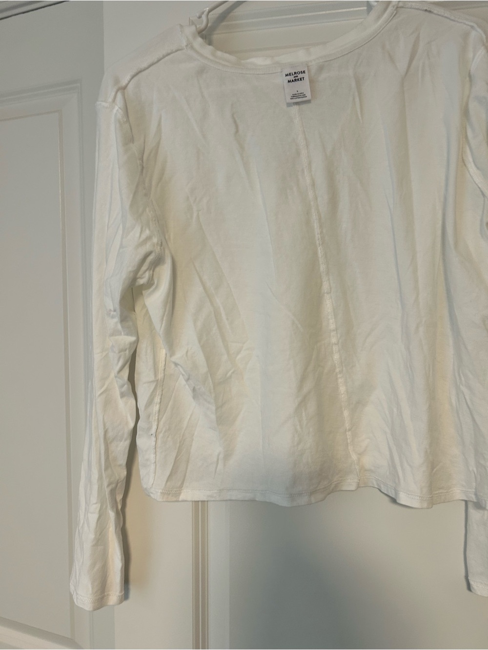 Melrose and Market White Long-Sleeve Jersey Top
